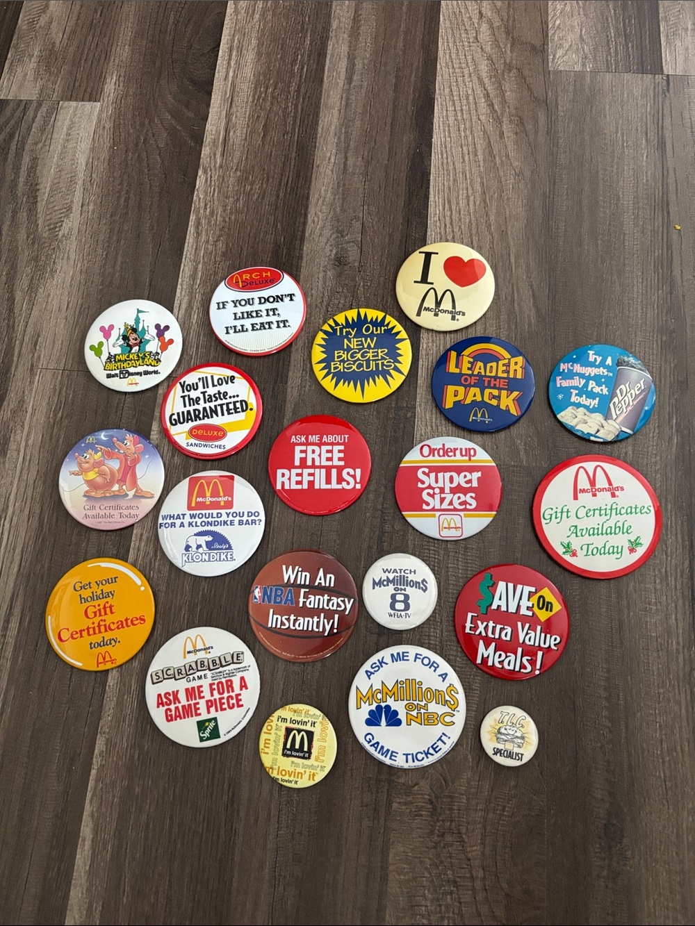 Vintage McDonald's buttons
